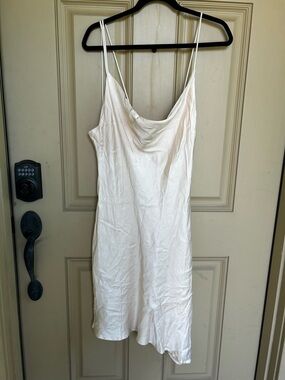 Honor The Gift Slip Dress with Cowl Neck Cream XL